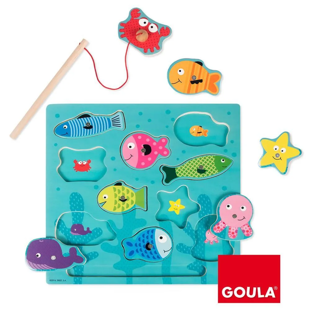 PUZZLE BOIS MAGNETIQUE 10 PIECES LA PECHE