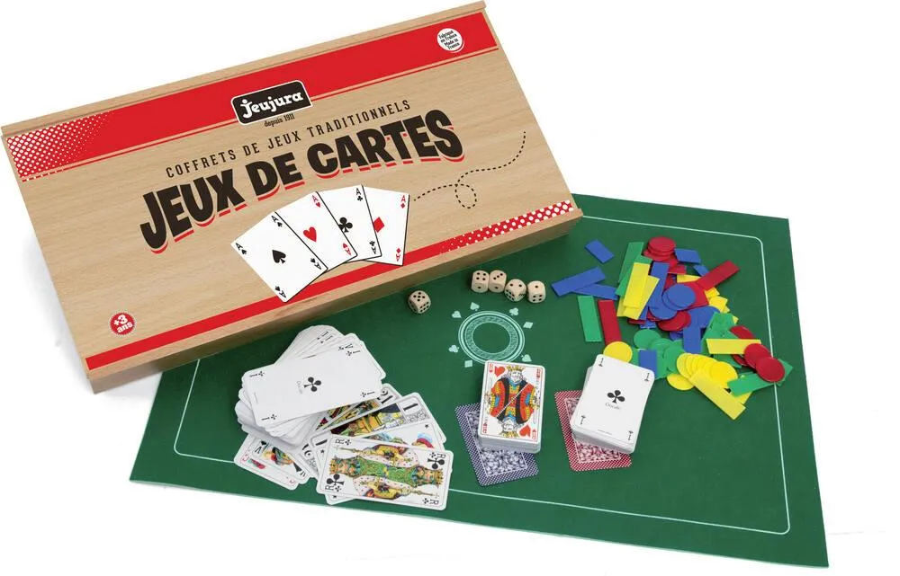 COFFRET EN BOIS DE JEUX DE CARTES