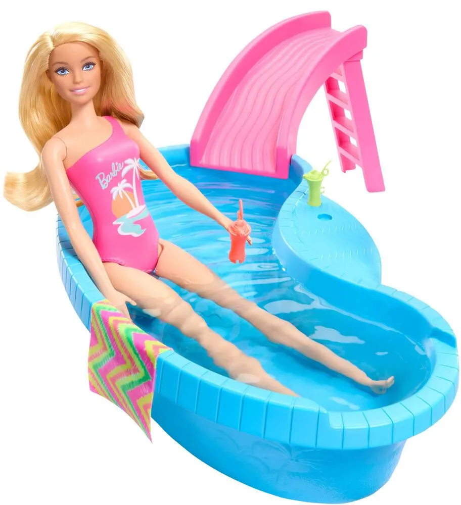 BARBIE - COFFRET POUPEE BLONDE AVEC PISCINE