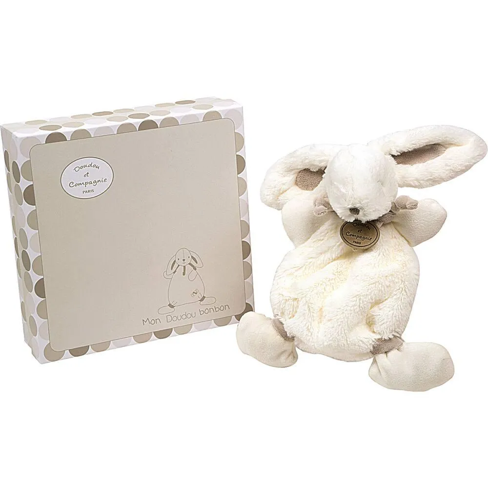 PELUCHE LAPIN BONBON DOUDOU TAUPE