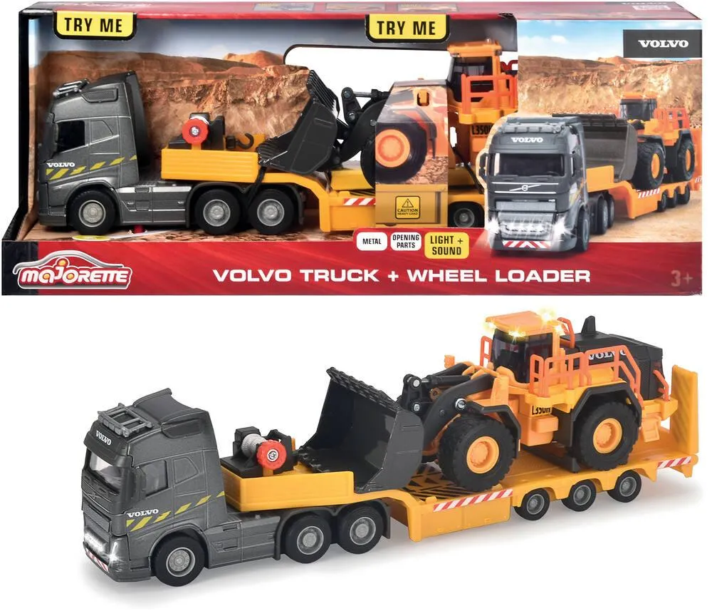 MAJORETTE GRAND SERIE VOLVO CAMION AVEC CHARGEUR 35CM