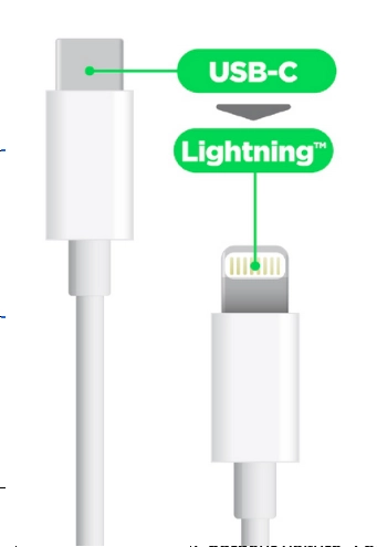 Câble pour iphone/type c, 1m 3a blanc