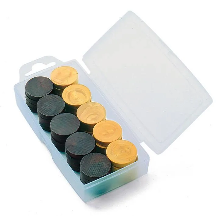 BOITE 40 PIONS DAMES EN BOIS