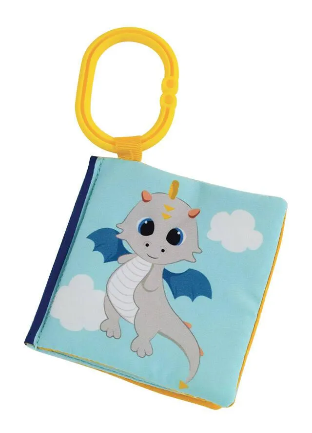 LEON LE DRAGON LIVRE EN TISSU AVEC ACTIVITES : 10CM