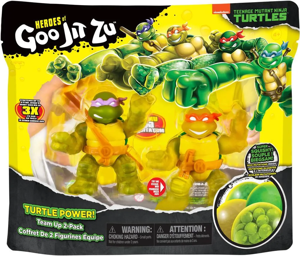 TORTUES NINJA - DUO FIGURINE NINJA - DONI ET MICHELANGELO  11CM