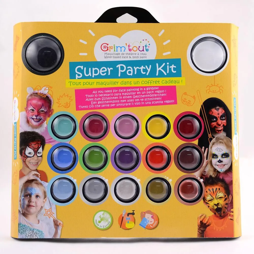 COFFRET SUPER PARTY KIT 17 COULEURS GRIM'TOUT