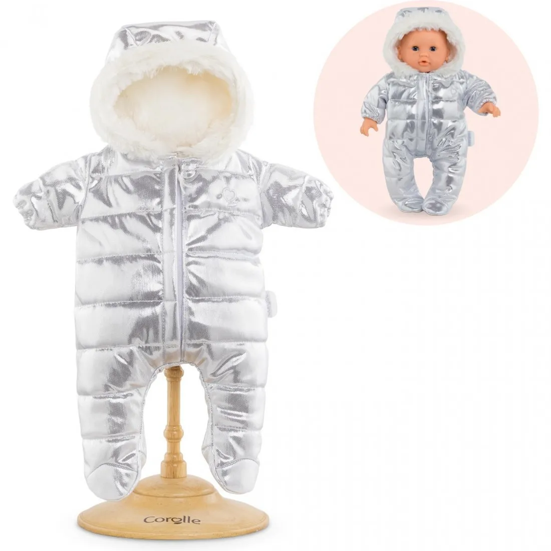 Combinaison ski argenté pour poupon 30 cm - Corolle