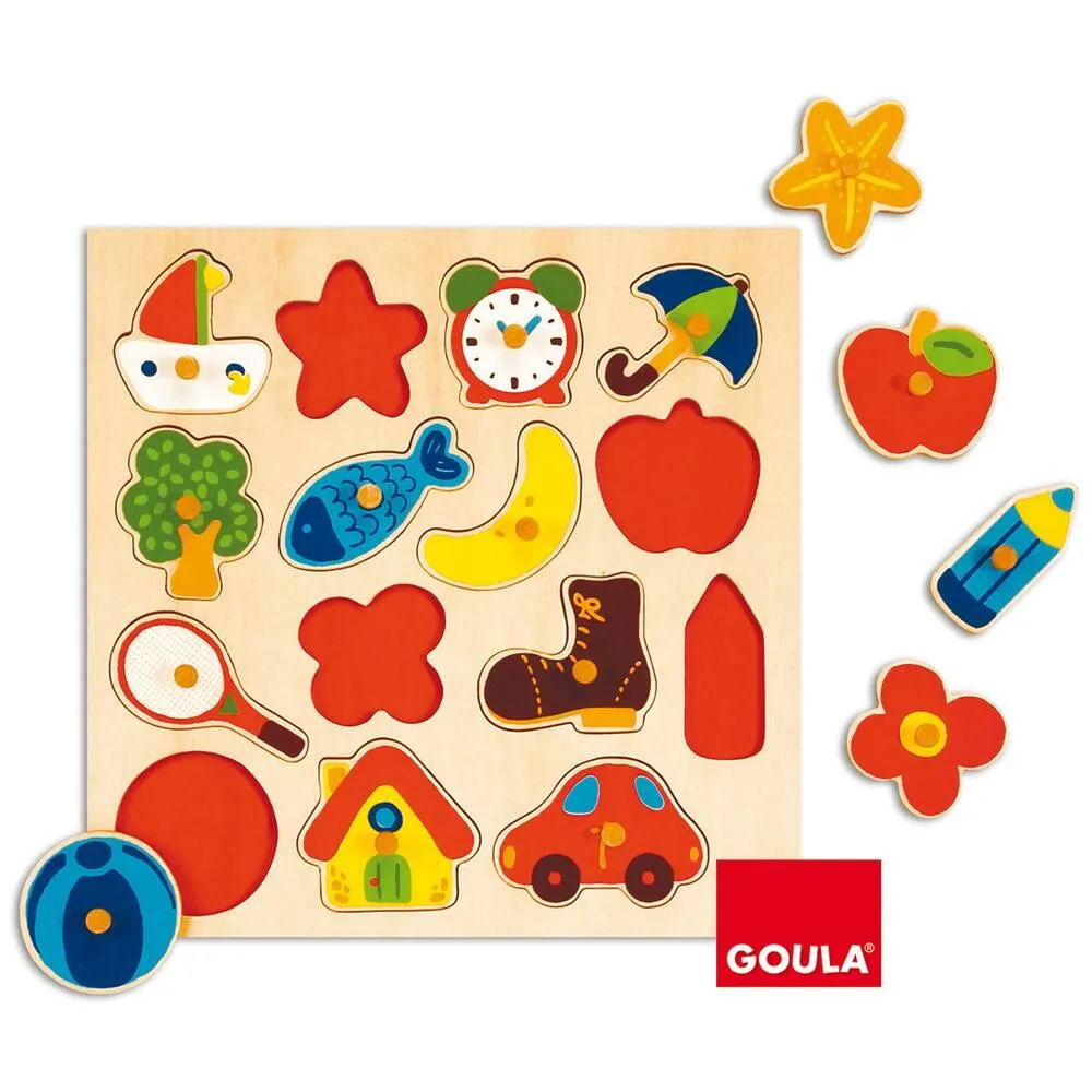 PUZZLE EN BOIS 15 PIECES FORMES SILHOUETTES