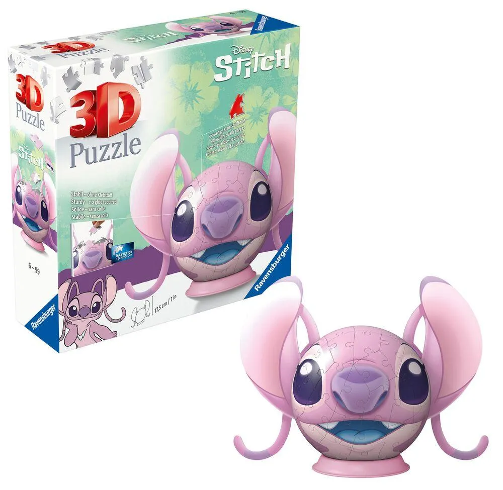 DISNEY STITCH - PUZZLE 3D BALL 72 PIECES -  ANGEL