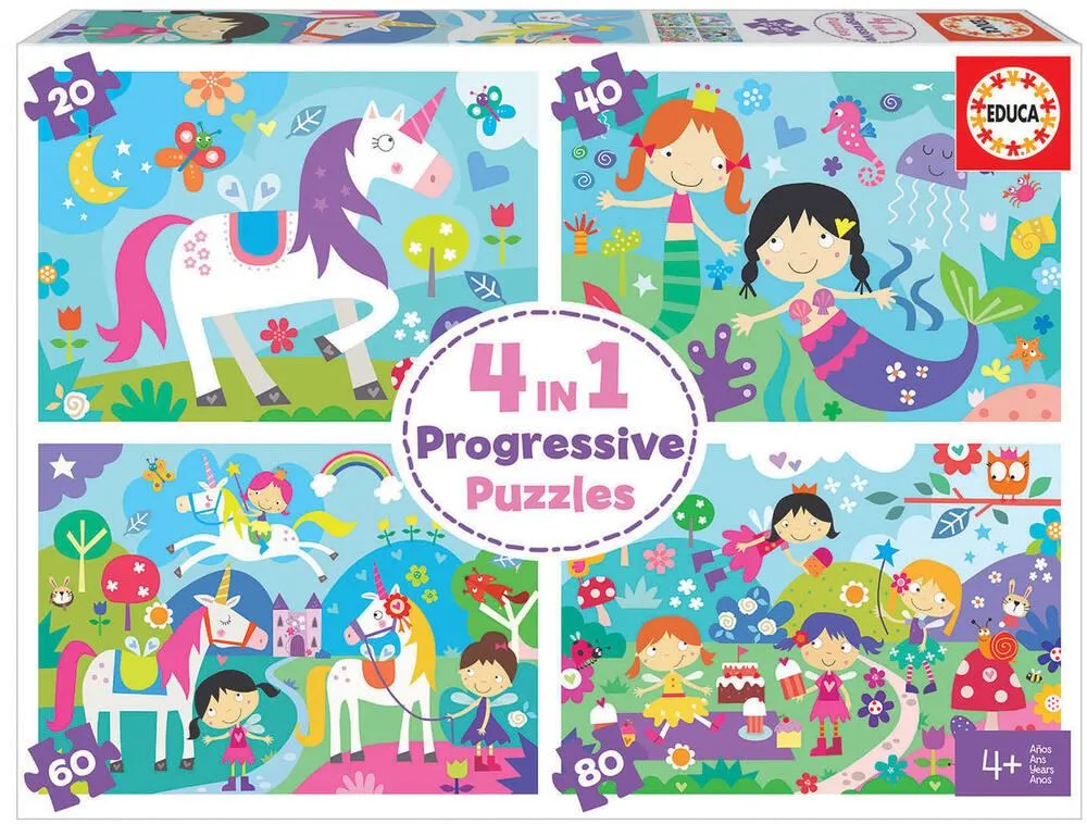 PUZZLES 4 EN 1 PROGRESSIF - AMIS FANTASTIQUES