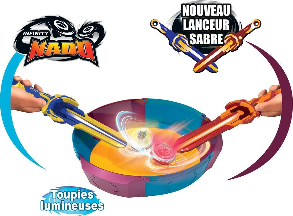 INFINITY NADO VI BATTLE SET - LANCEURS SABRE + TOUPIE LUMINEUSES