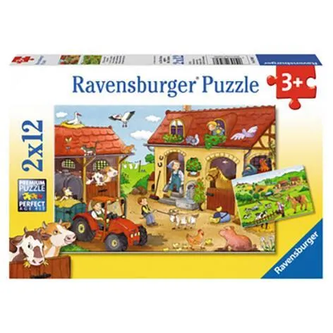 2 PUZZLES DE 12 PIECES TRAVAIL A LA FERME