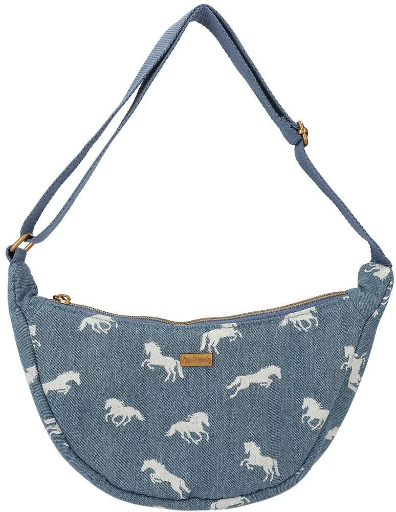 MISS MELODY PETIT SAC BANDOULIERE DEMI-LUNE DENIM