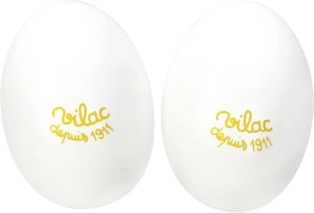 PAIRE DE MARACAS BLANCHES EN BOIS