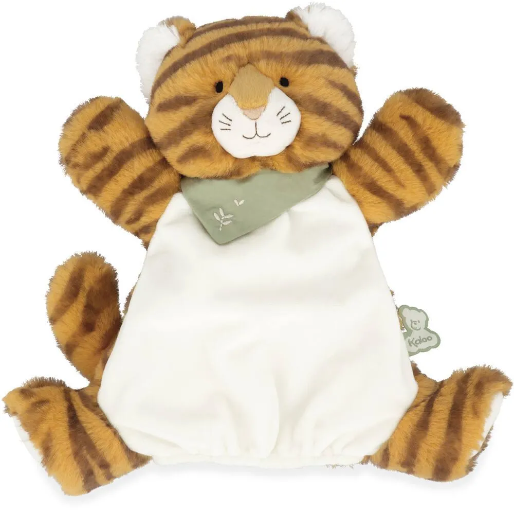 LES AMIS - MARIONNETTE TIGRE PAPAYE JAUNE - 24 CM