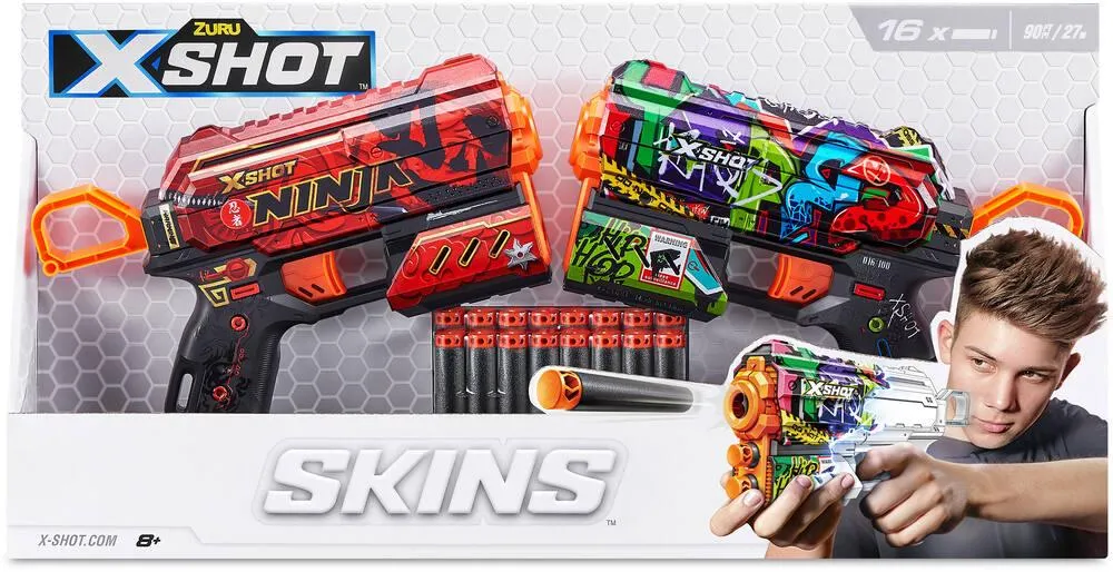 XSHOT SKINS - PACK DE 2 BLASTERS FLUX