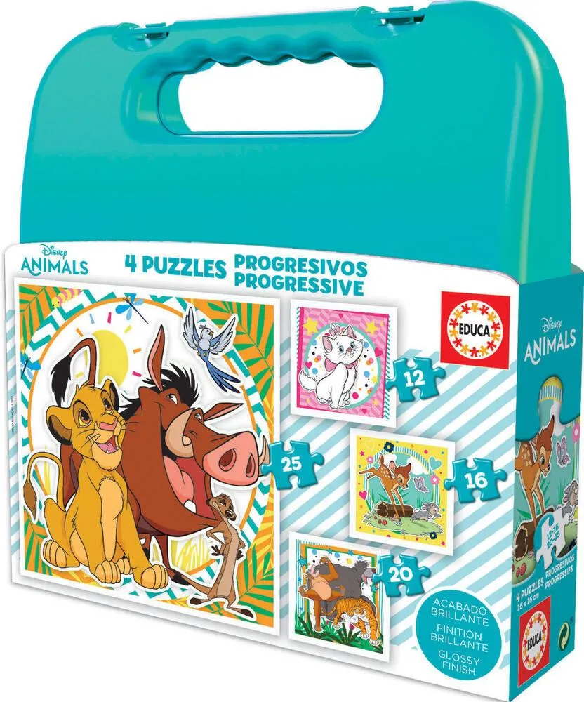 MALLETTE PROGRESSIVE DE 4 PUZZLES - DISNEY ANIMALS