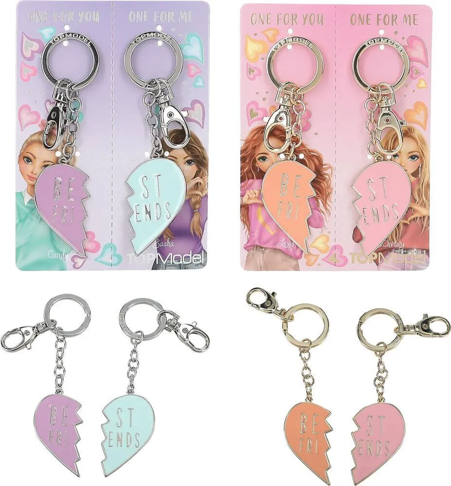 TOPMODEL SET DE PORTE-CLES COEUR BFF