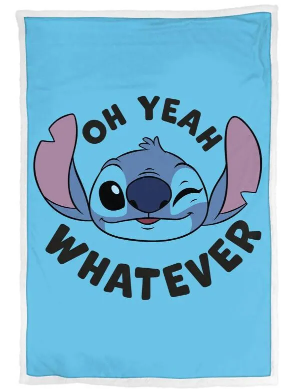 DISNEY PLAID SHERPA STITCH WHATEVER BLUE