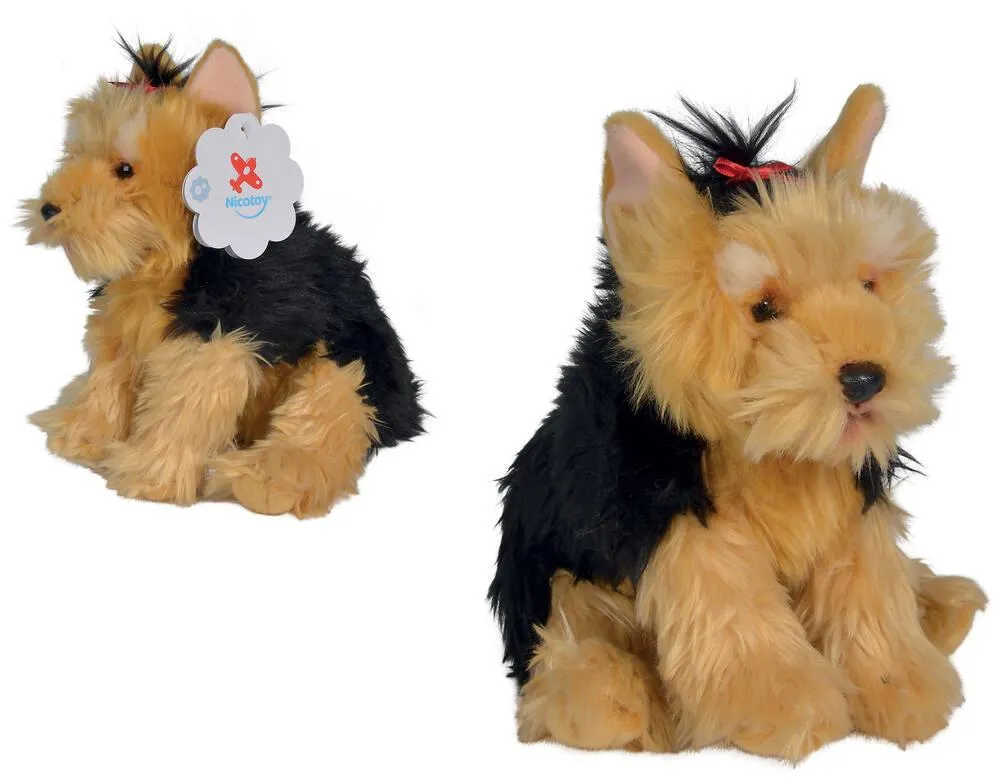 PELUCHE YORKSHIRE FLOPPY AVEC BILLES 26 CM