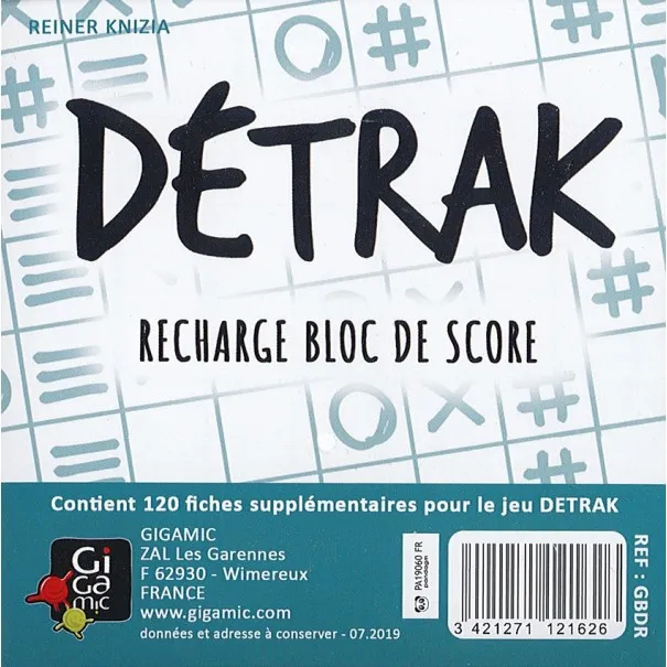 Détrak Recharge Bloc de Score