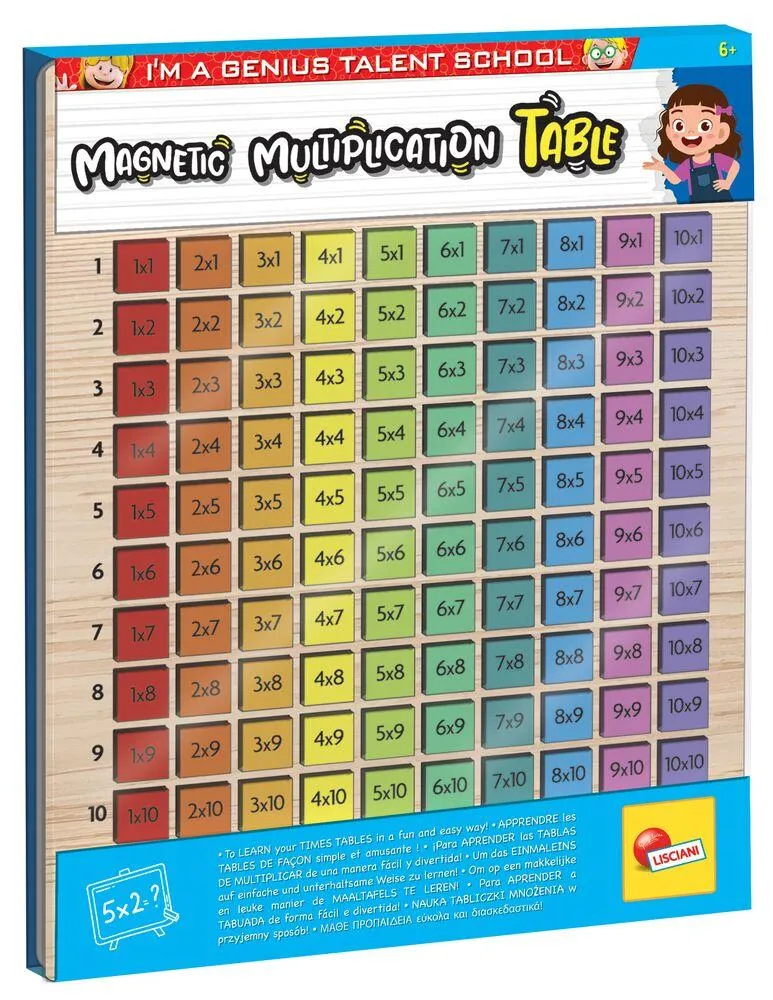 TALENT SCHOOL  TABLE DE MULTIPLICATION MAGNETIQUE BOIS