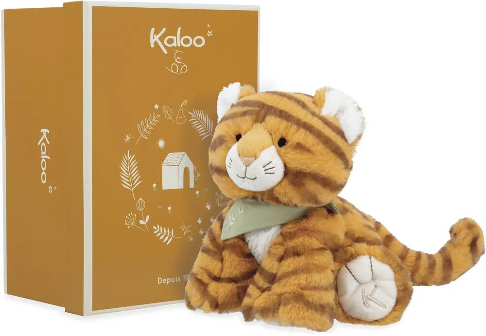 LES AMIS - PELUCHE TIGRE PAPAYE ORANGE -  17CM