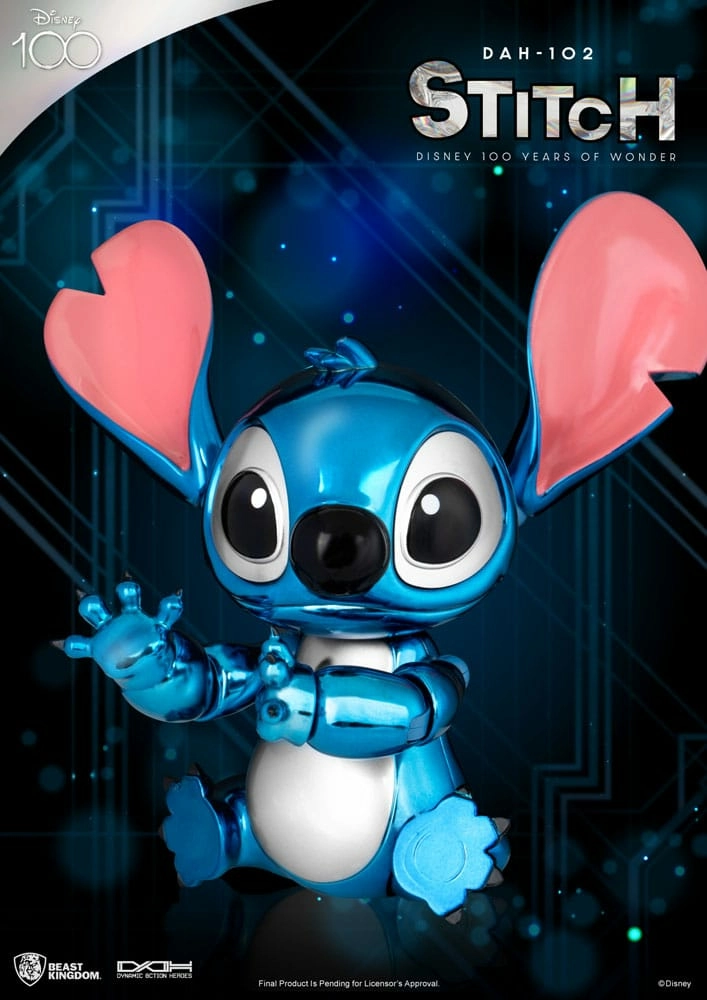 Disney 100 years of wonder figurine dynamic action heroes 1/9 stitch (lilo & stitch) 16 cm