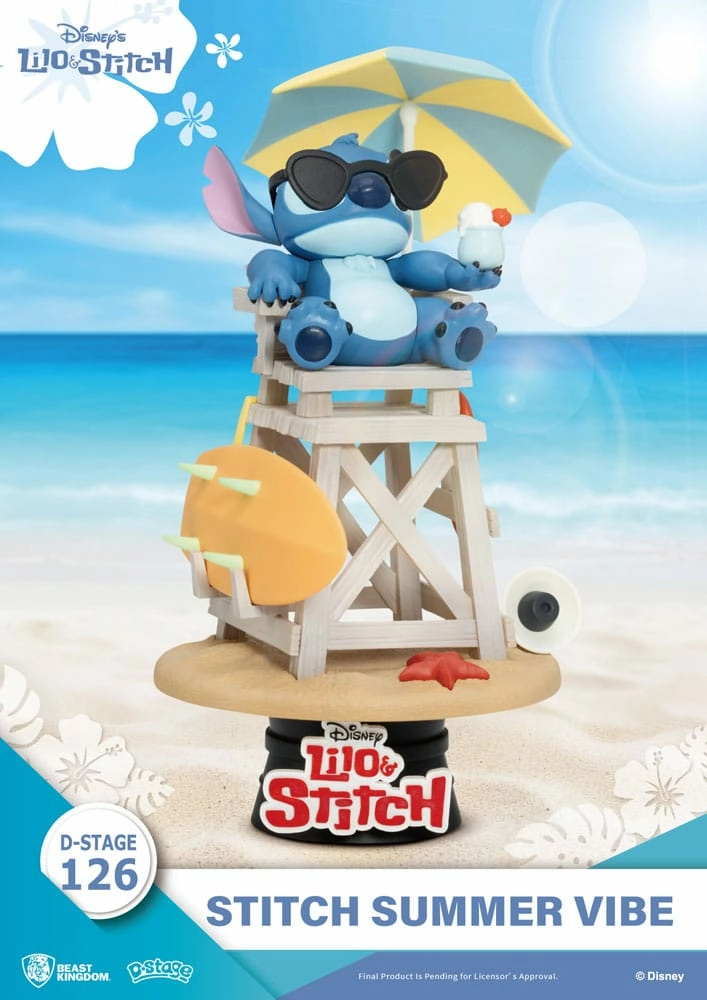 Disney diorama pvc d-stage stitch summer vibe 16 cm