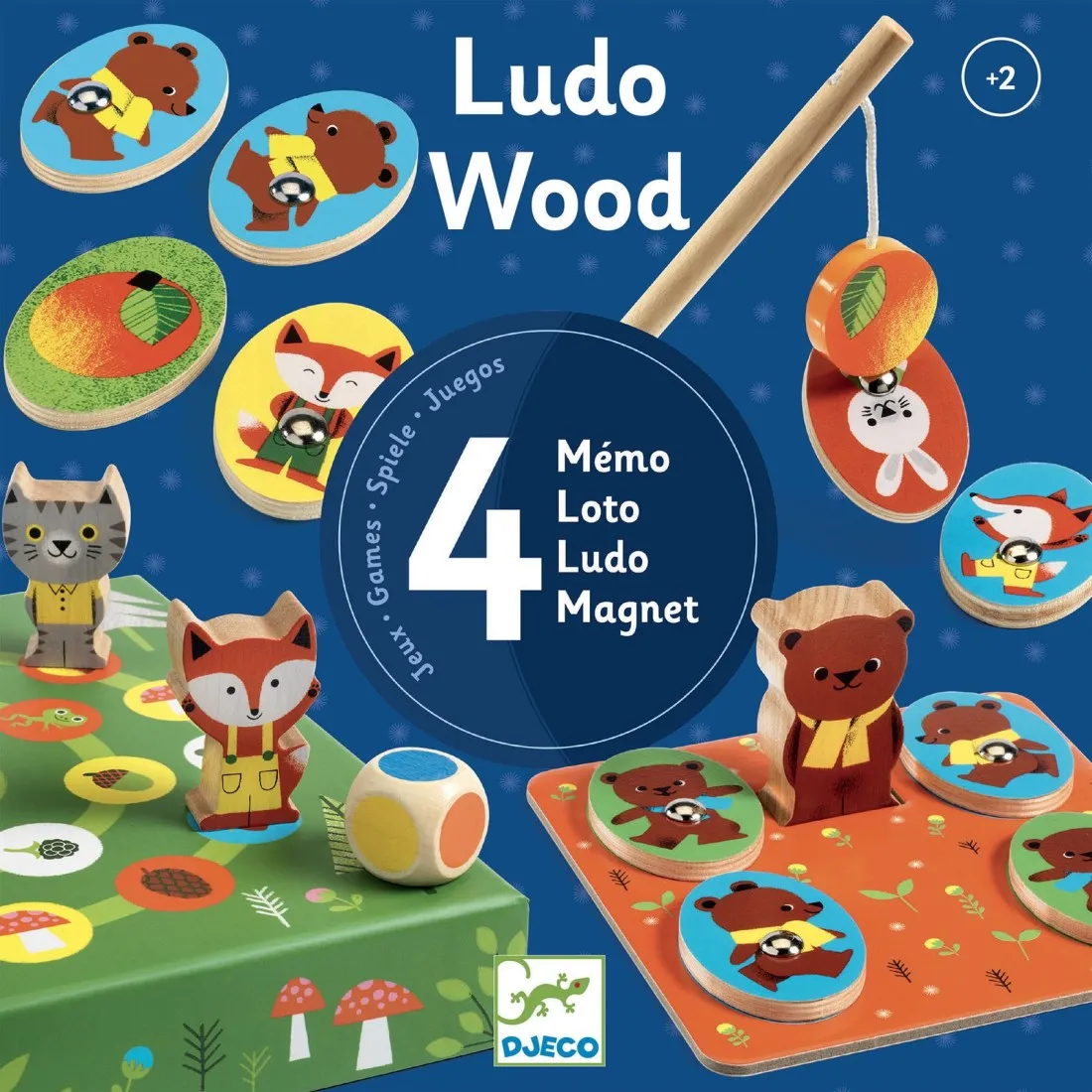 Coffret 4 jeux éducatifs en bois Ludo Wood - dès 2 ans