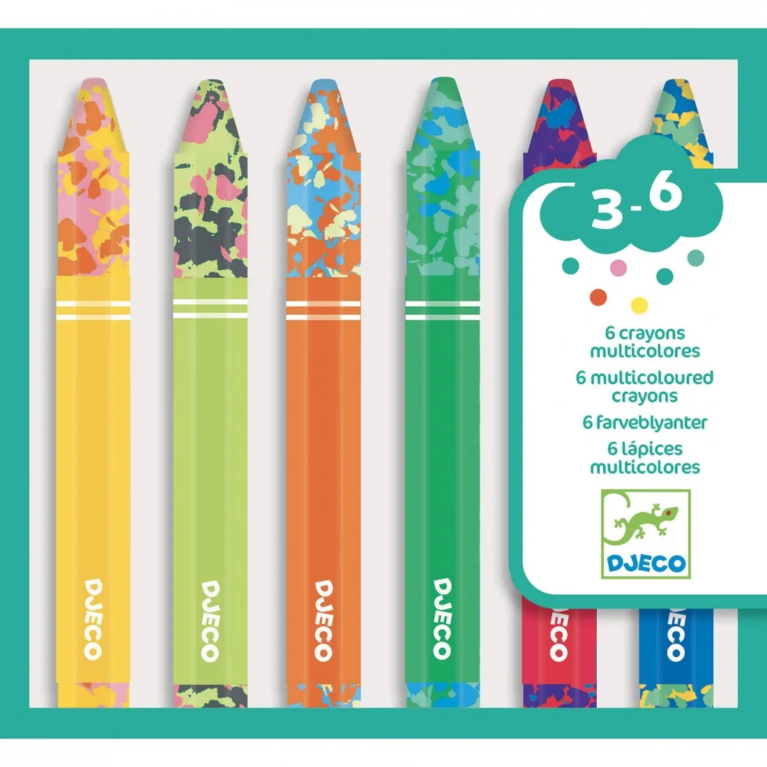6 crayons multicolores - loisirs créatifs - Djeco