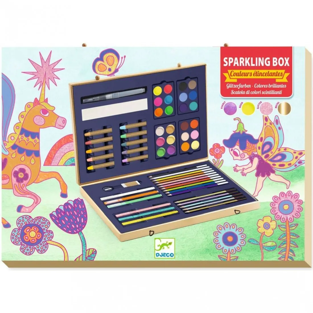 Mallette peinture et crayons pour enfant - Sparkling color box - Djeco