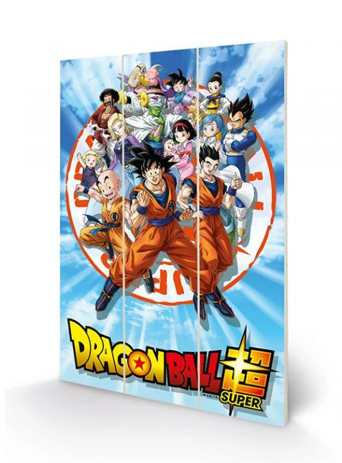 Dragon ball z - goku & the z fighters - impression sur bois 20x29.5
