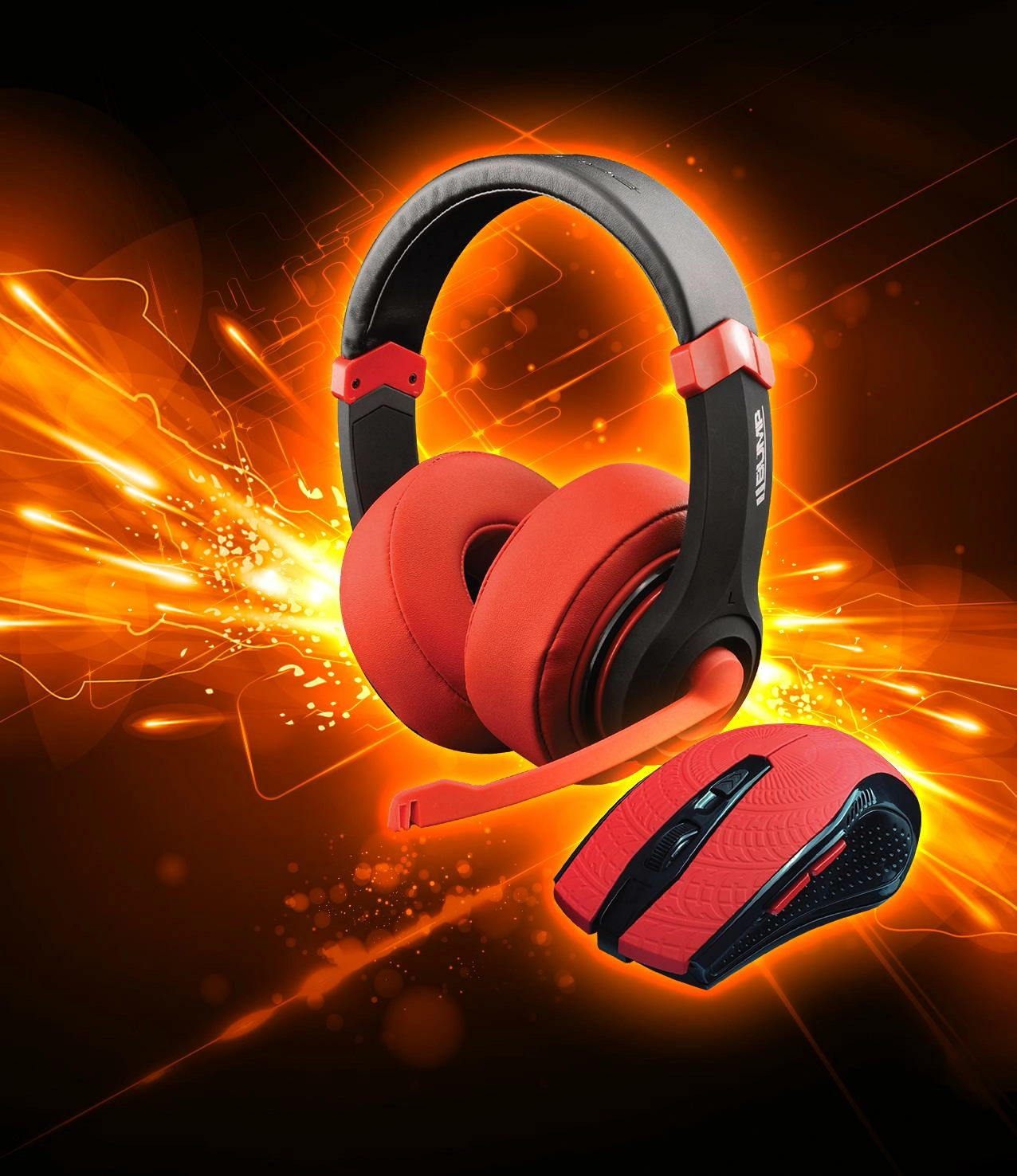 Dragonwar  2 in 1 combo set (gaming headset + mouse) red edition
