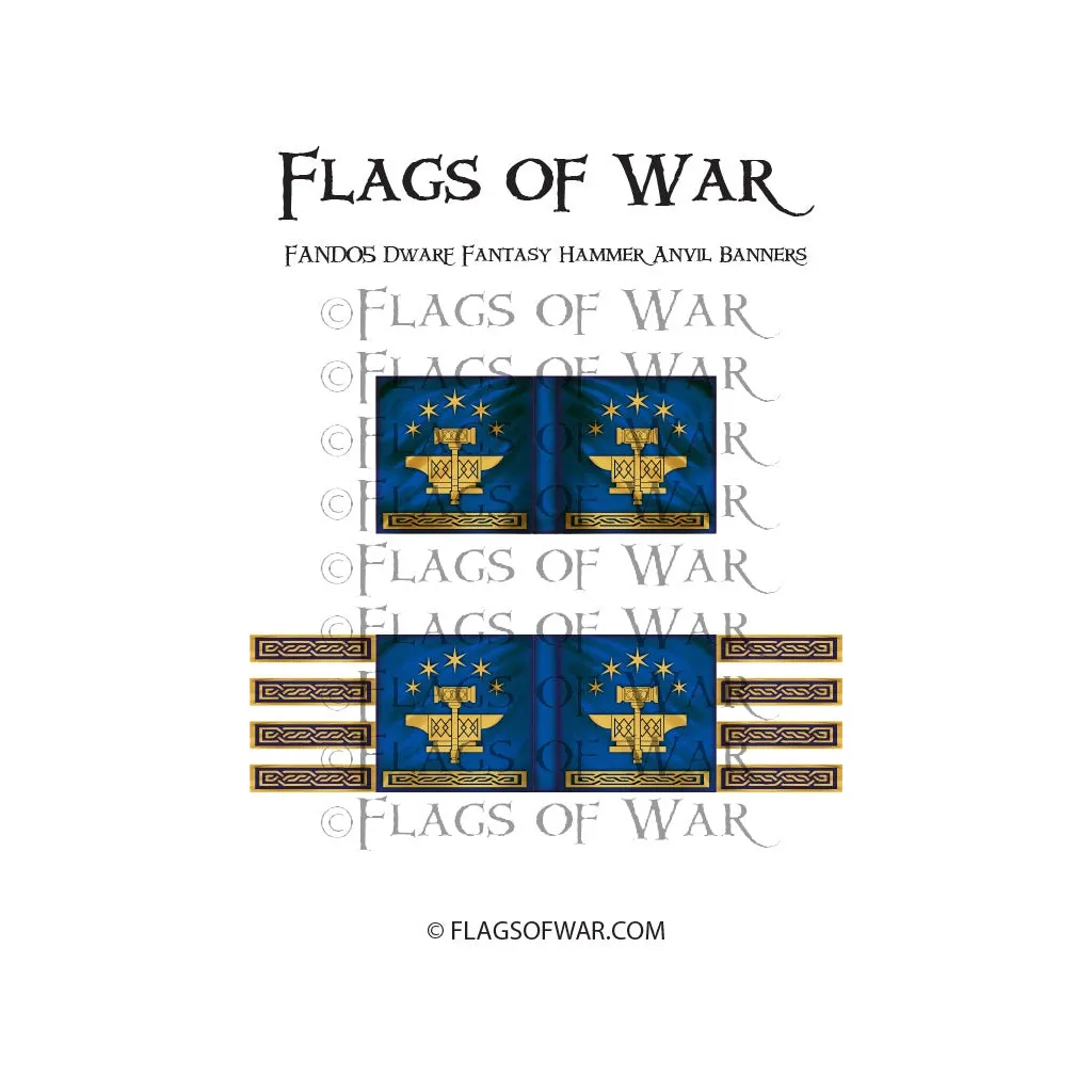 Dwarf Fantasy Hammer Anvil Banners