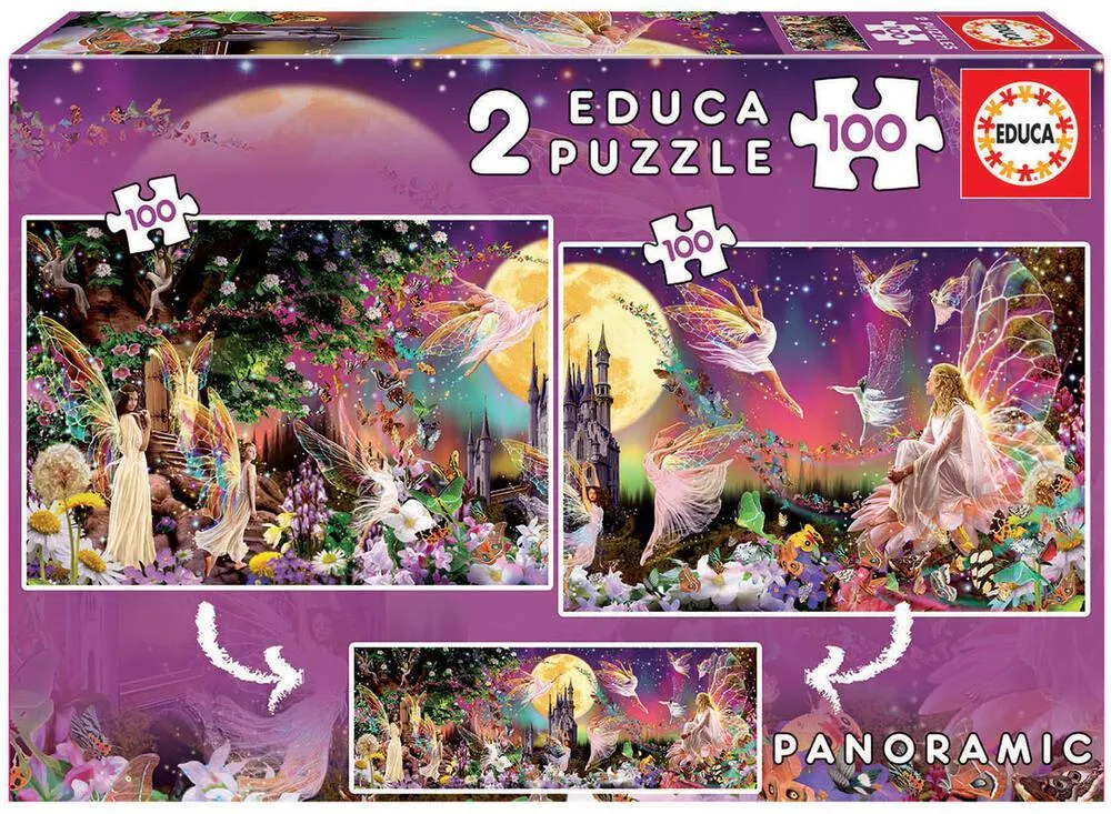 2 PUZZLES DE 100 PIECES - TRIPTYQUE DES FEES