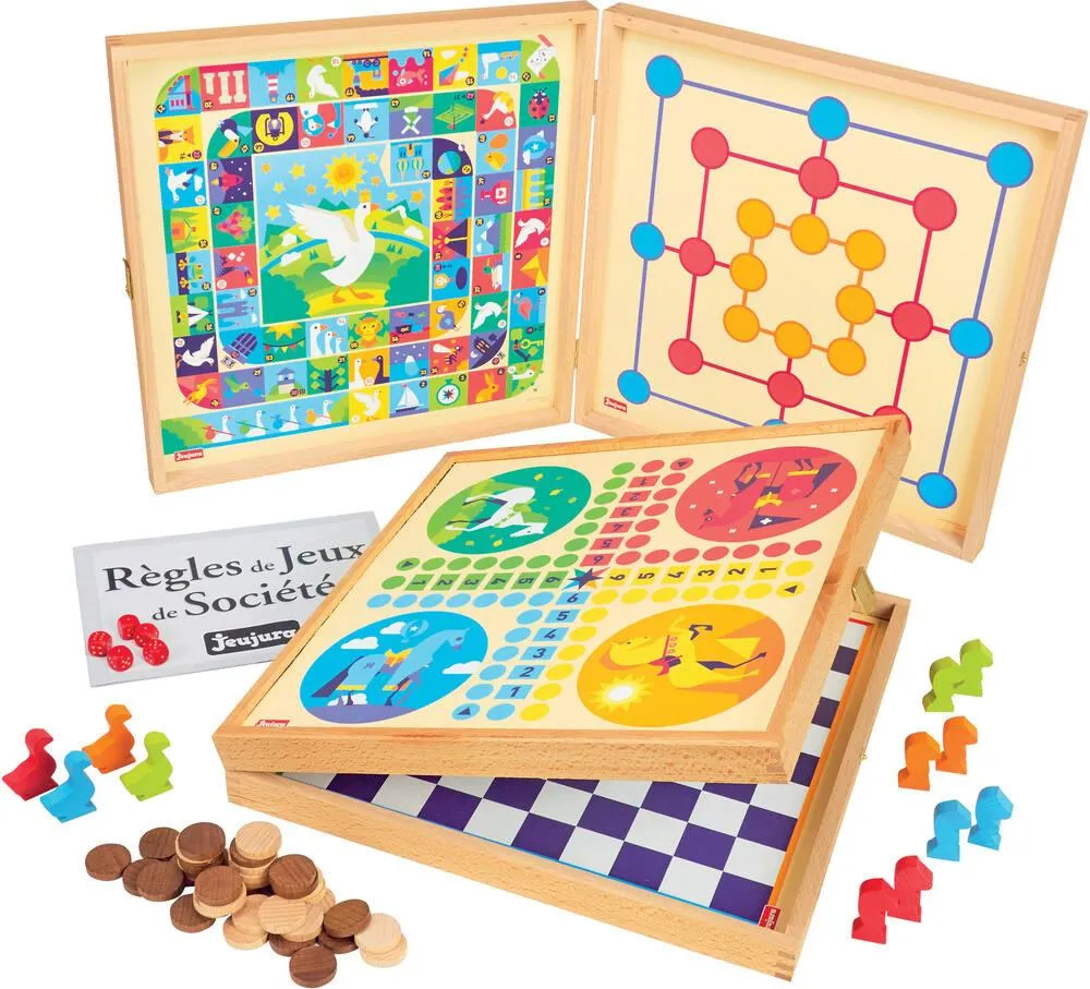 COFFRET DE JEUX BOIS - 50 REGLES