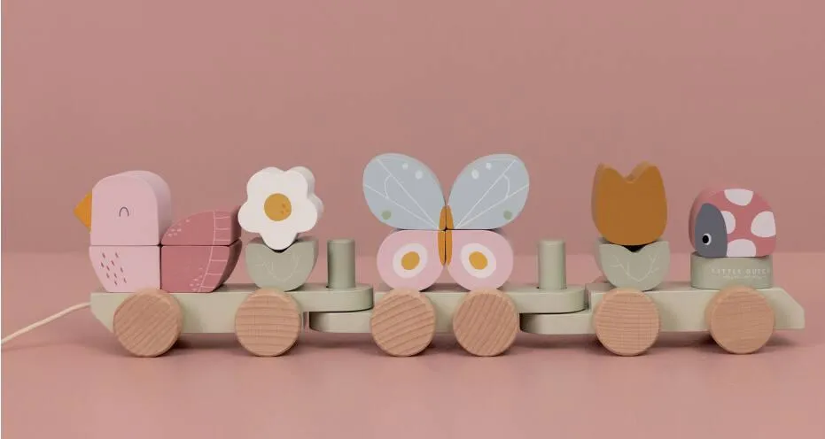 LITTLE DUTCH -  TRAIN A BLOC - FLOWERS ET BUTTERFLIES