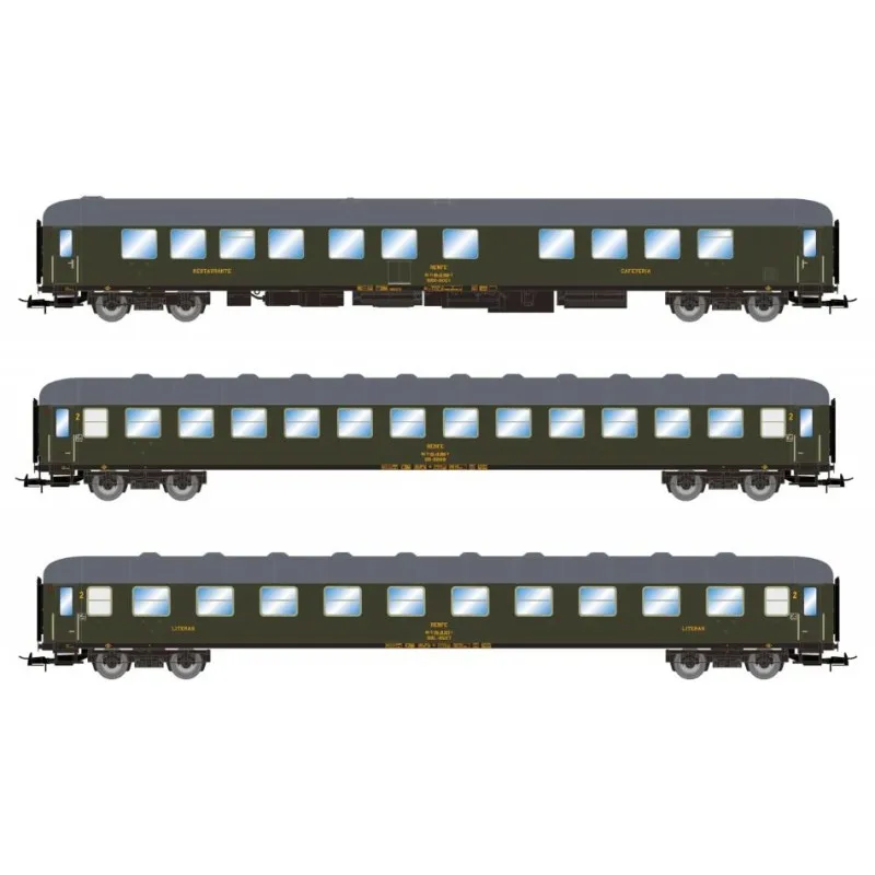 Ensemble de 3 voitures ''Costa Brava'', RENFE. ELECTROTREN HE4020