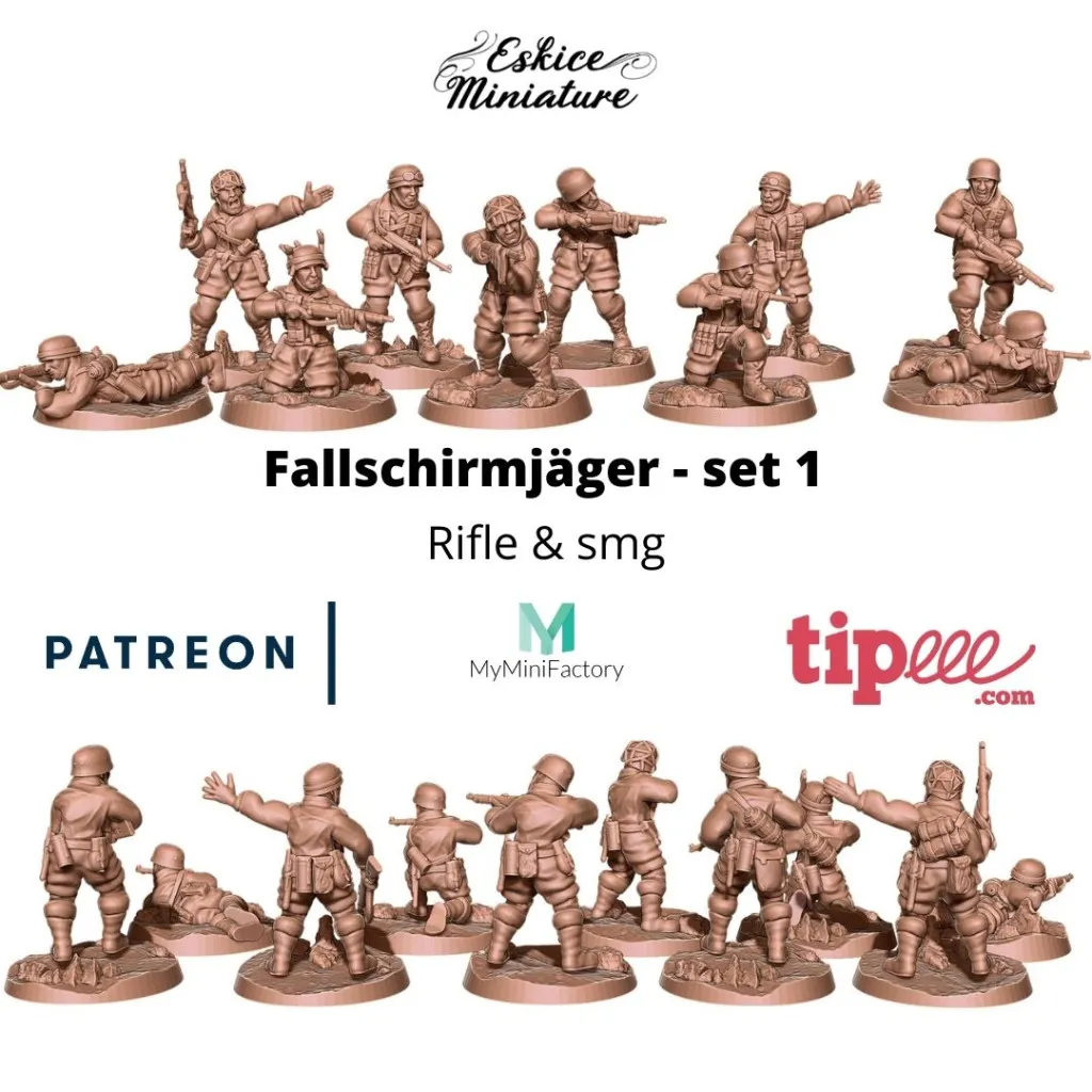 Escouade Fallschirmjäger, 28mm - Fichiers 3D