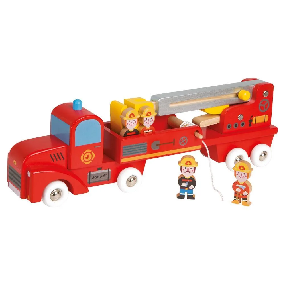 STORY - CAMION DE POMPIERS GEANT - EN  BOIS