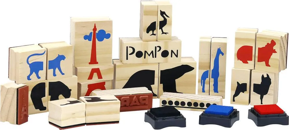 COFFRET TAMPONS POMPON EN BOIS