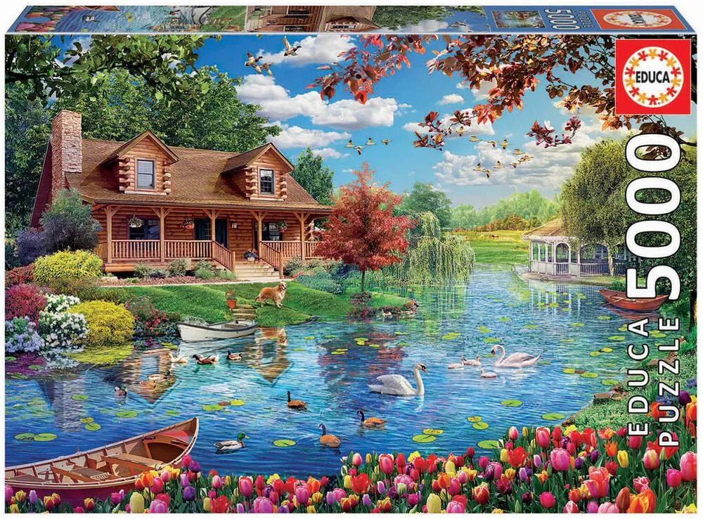 PUZZLE 5000 PIECES - CHALET AU BORD DU LAC