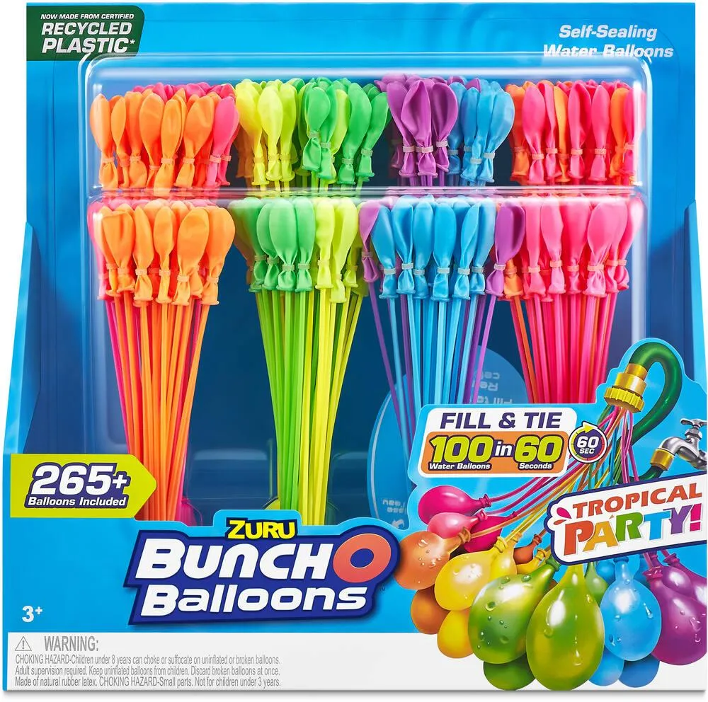 BUNCH O BALLOONS TROPICAL PARTY - PACK DE 8 GRAPPES 265 BOMBES A EAU