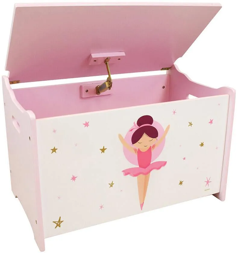 BALLERINE COFFRE A JOUETS EN BOIS