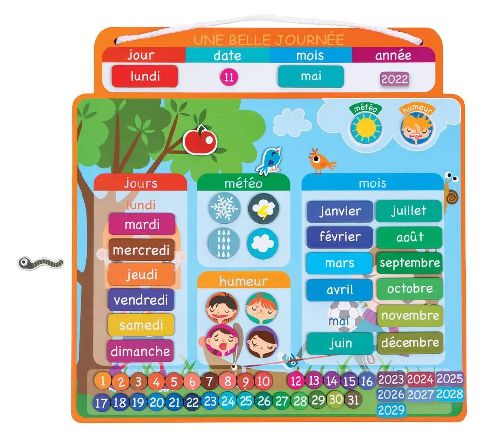 AGENDA MAGNETIQUE UNE BELLE JOURNEE - EN BOIS