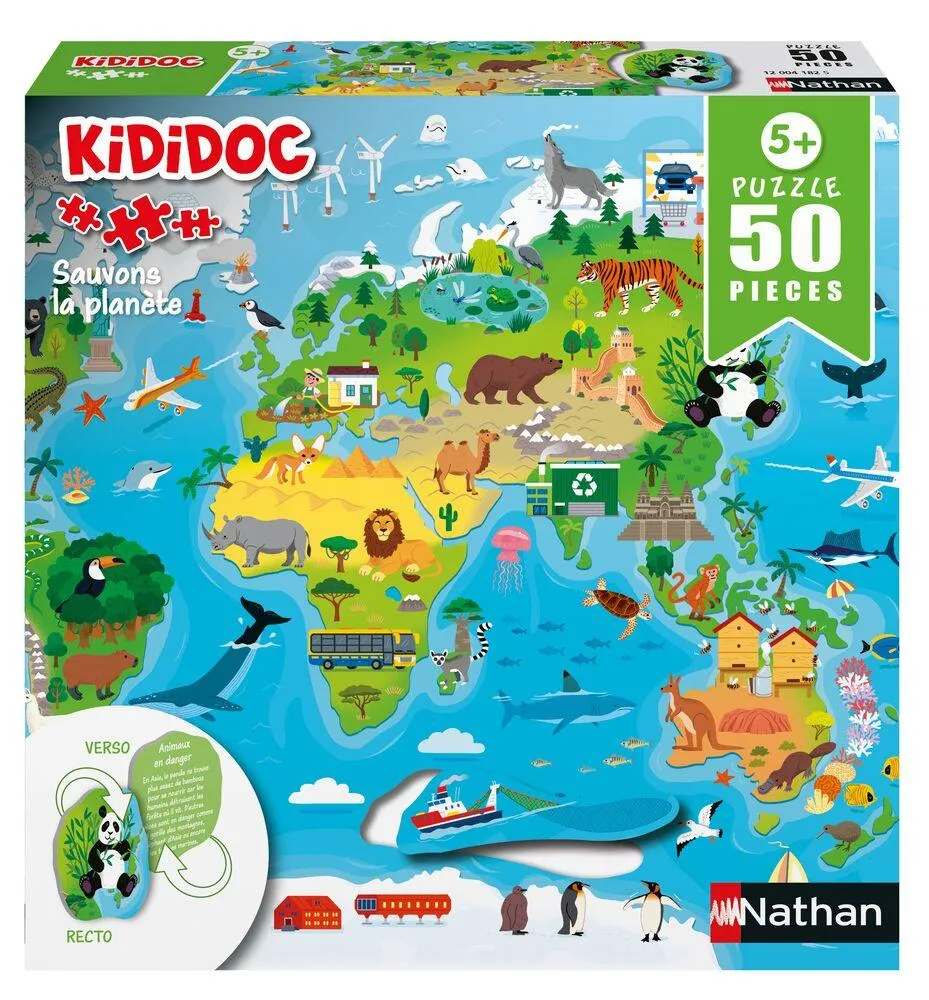 PUZZLE KIDIDOC - 50 PIECES - PROTEGEONS LA PLANETE