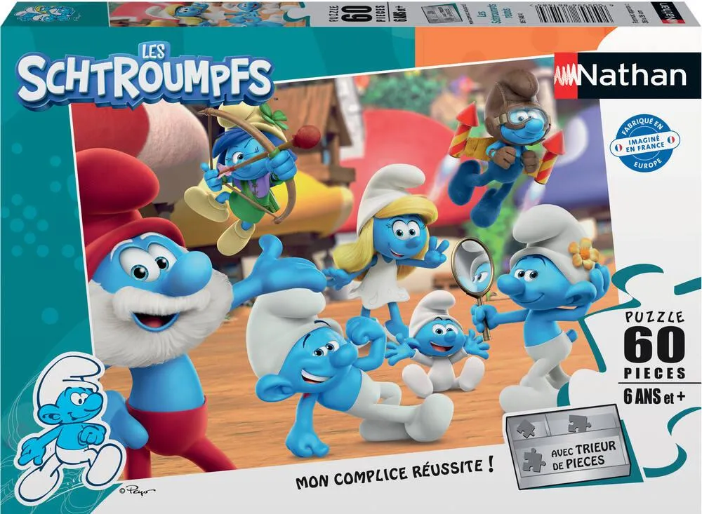 PUZZLE 60 PIECES - LES SCHTROUMPFS REUNIS