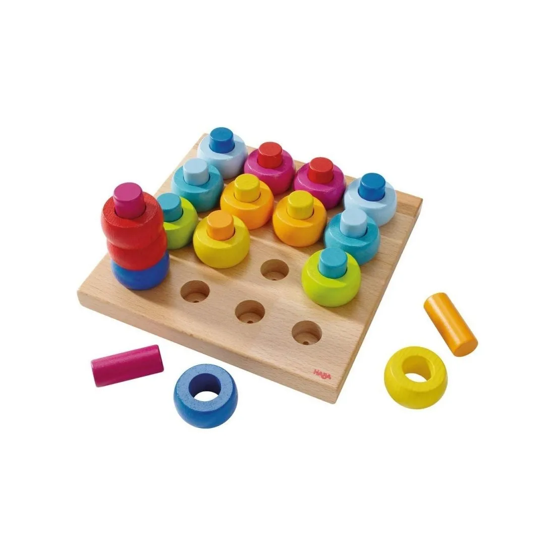 Empilable en bois Anneaux multicolores