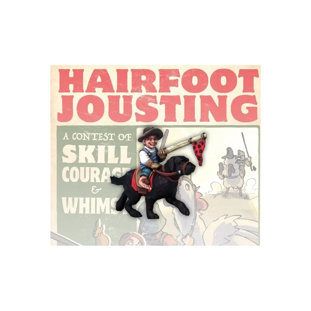 Hairfoot Jousting - Hairfoot Jouster riding a Dog